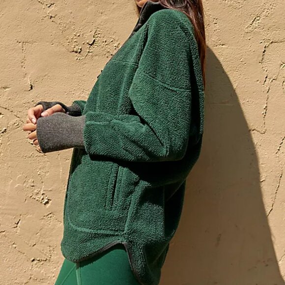 Womens FP Movement Mountain Dreamin Reversible Stargazer Green 1/2 Zip Fleece S - Picture 2 of 16